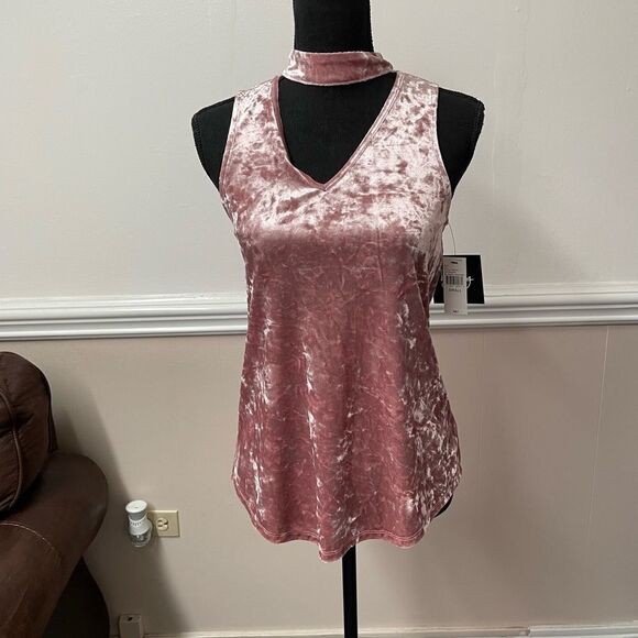 NWT By & By High Neck Velvet Tank Top- Small - Picture 1 of 3